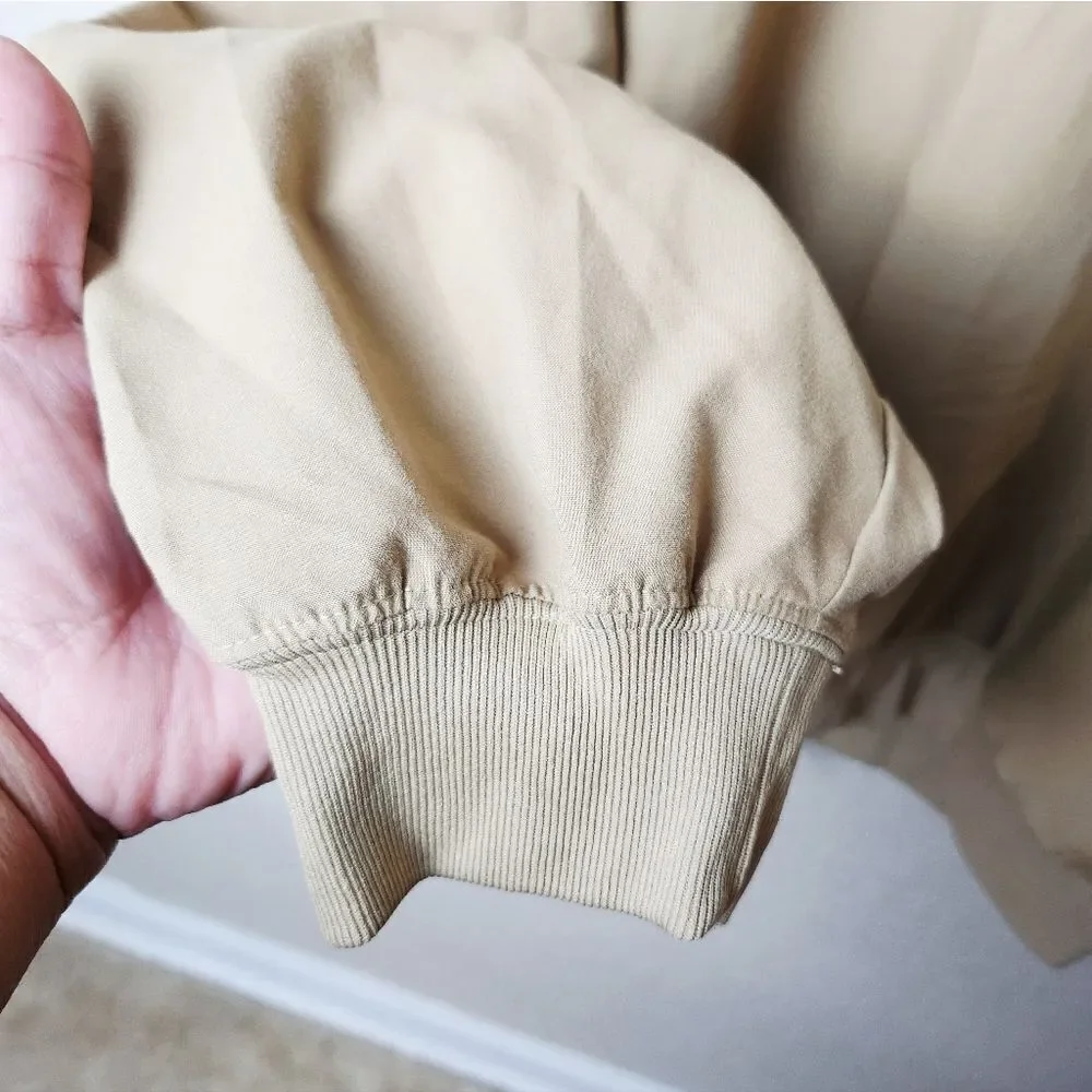 L.L.Bean Mens Golf Windbreaker V Neck Pullover Long Sleeve Top Tan Size XXL Tall